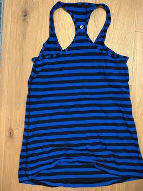 Lululemon Blue & Black Striped Racerback Tank